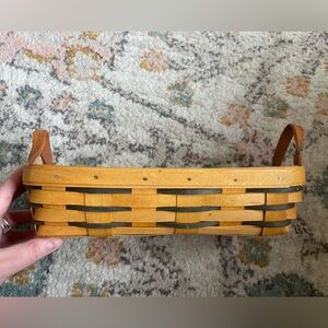 Longaberger Double Leather Handle woven basket 1999